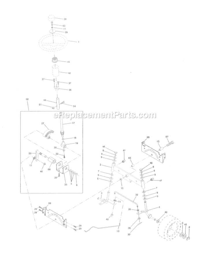Page D Diagram and Parts List for WE12538B  Weed Eater Lawn Tractor